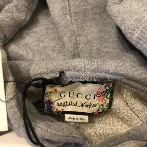Gucci | Tops | Gucci Unskilled Worker Embroidered Grey